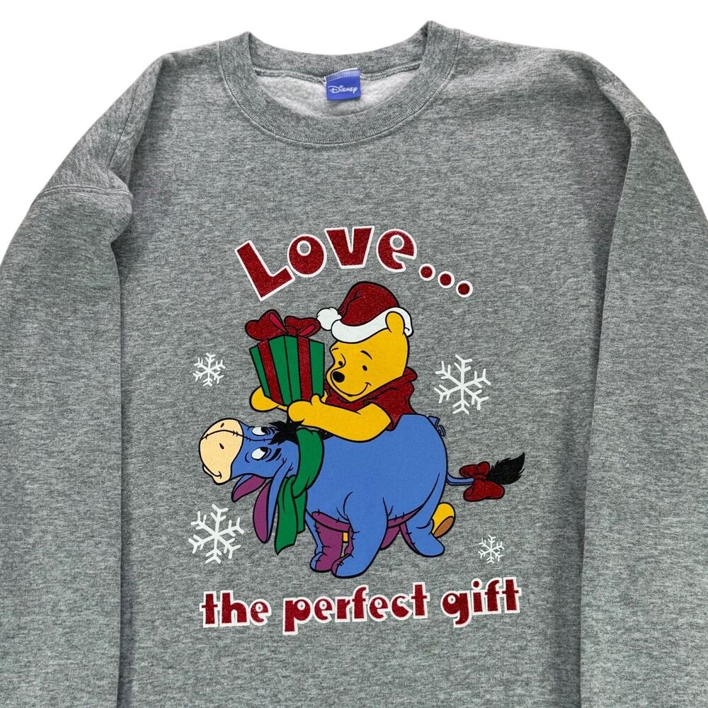 Disney Winnie the Pooh Christmas Sweatshirt Womens L Eeyore Love Perfect Gift